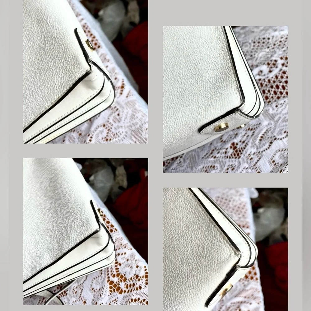 Michael Kors white pebbled leather (EUC) accordion tote- purse - Picture 10 of 17